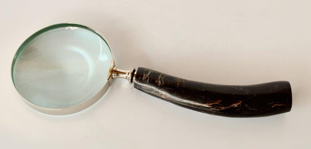 Silver Magnifying Glass Horn Handle